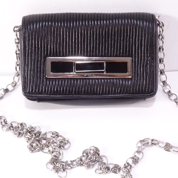 Theyskens' Theory Stitched Turnkey Silver Chain Leather Crossbody Shoulder Bag s - Picture 6 of 12